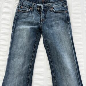 7 For All Mankind Blue Boot Cut Jeans